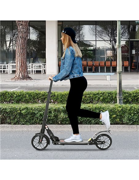 HOMCOM Folding Kick Scooter, Hight-Adjustable Urban Scooter w/ Rear Brake, Double Shock Absorption System, Warning Bell For 14+  - pic 4413 | FastDaddyshop