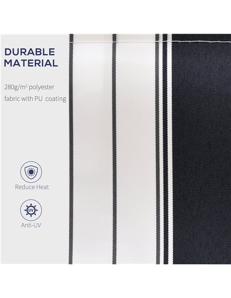 Outsunny 2.5m x 2m Garden Patio Manual Awning Canopy Sun Shade Shelter Retractable with Winding Handle Blue White 100110-005BW - pic 44134 | FastDaddyshop