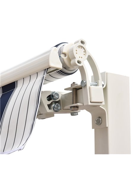 Outsunny 2.5m x 2m Garden Patio Manual Awning Canopy Sun Shade Shelter Retractable with Winding Handle Blue White 100110-005BW - pic 44139 | FastDaddyshop