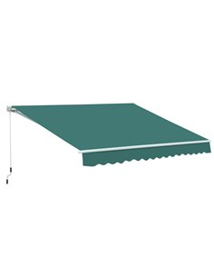 Outsunny 3.5 x 2.5 m Garden Patio Manual Awning, Green 100110-006G
