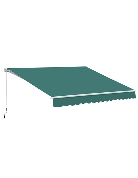 Outsunny 3.5 x 2.5 m Garden Patio Manual Awning, Green 100110-006G - pic 44140 | FastDaddyshop