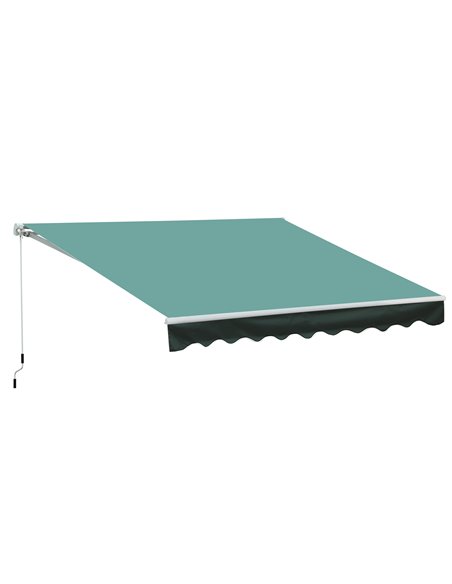 Outsunny 3x2.5 m Patio Manual Retractable Awning, Dark Green 100110-007G - pic 44158 | FastDaddyshop