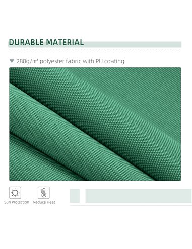 Outsunny Garden Patio Manual Retractable Awning Canopy Sun Shade Shelter 4m x 3m-Green 100110-009G
