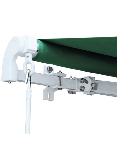 Outsunny Garden Patio Manual Retractable Awning Canopy Sun Shade Shelter 4m x 3m-Green 100110-009G - pic 44193 | FastDaddyshop