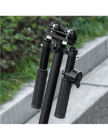 HOMCOM Folding Kick Scooter, Hight-Adjustable Urban Scooter w/ Rear Brake, Double Shock Absorption System, Warning Bell For 14+ 