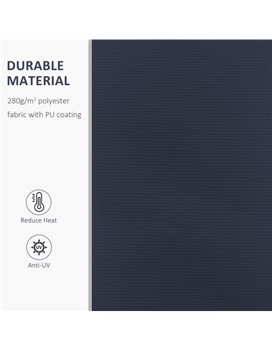 Outsunny 4m x 3(m) Garden Patio Manual Awning Canopy Aluminium Sun Shade Shelter Retractable Blue and White 100110-009BW