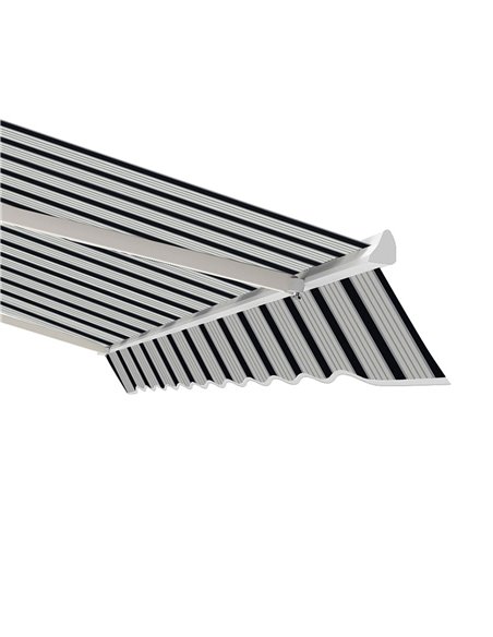 Outsunny 4m x 3(m) Garden Patio Manual Awning Canopy Aluminium Sun Shade Shelter Retractable Blue and White 100110-009BW - pic 44211 | FastDaddyshop