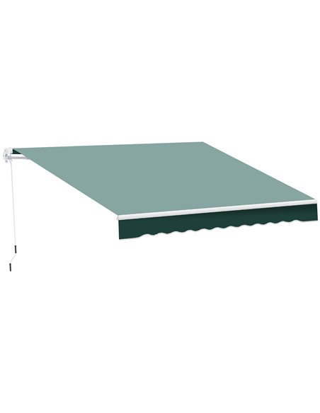 Outsunny 2.5m x 2m Outdoor Patio Manual Awning, Green 100110-005G - pic 44212 | FastDaddyshop