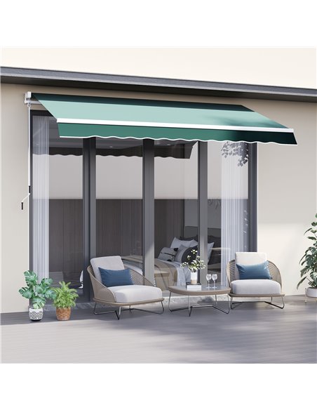 Outsunny 2.5m x 2m Outdoor Patio Manual Awning, Green 100110-005G - pic 44213 | FastDaddyshop