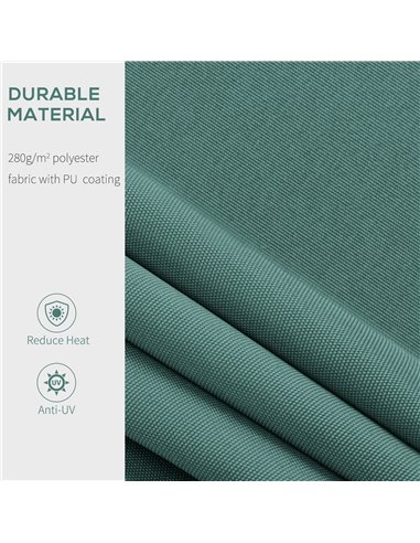 Outsunny 2.5m x 2m Garden Patio Manual Awning Canopy Sun Shade Shelter Retractable with Winding Handle Green 100110-005G