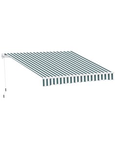 Outsunny 2.5m x 2m Garden Patio Manual Awning, Green-White 100110-005GW