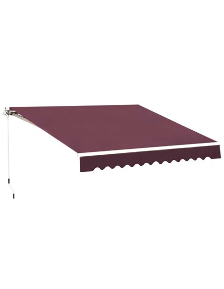 Outsunny 3x2.5 m Garden Patio Manual Retractable Awning, Red 100110-007R - pic 44230 | FastDaddyshop