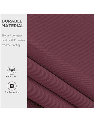 Outsunny Awning Canopy Sun Shade Canopy Garden Patio Manual Retractable Awning, 3x2.5 m-Red 100110-007R