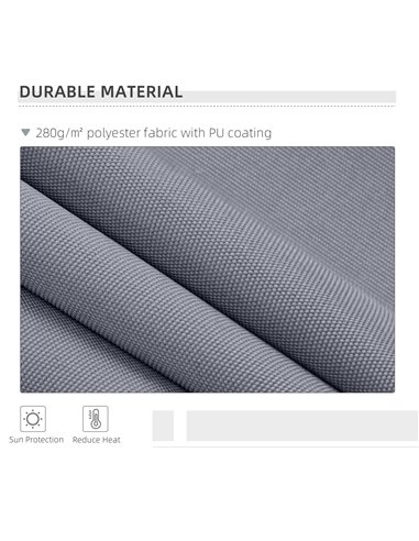 Outsunny Garden Patio Manual Awning Canopy Sun Shade Shelter Retractable 4m x 3m-Grey 100110-009GY