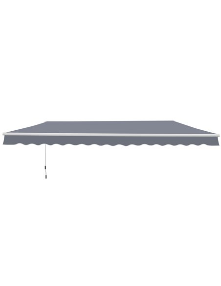 Outsunny Garden Patio Manual Awning Canopy Sun Shade Shelter Retractable 4m x 3m-Grey 100110-009GY - pic 44247 | FastDaddyshop