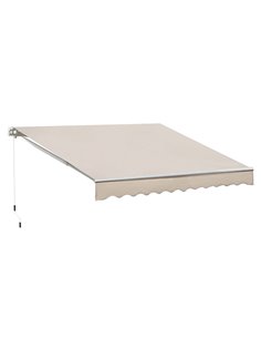 Outsunny 3 x 2.5m Garden Patio Manual Awning, Cream White 100110-007CM