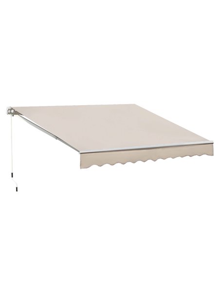 Outsunny 3 x 2.5m Garden Patio Manual Awning, Cream White 100110-007CM - pic 44248 | FastDaddyshop