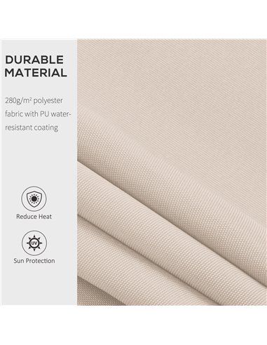 Outsunny 3 x 2.5m Garden Patio Manual Awning Canopy Sun Shade Shelter with Winding Handle Retractable - Cream White 100110-007CM