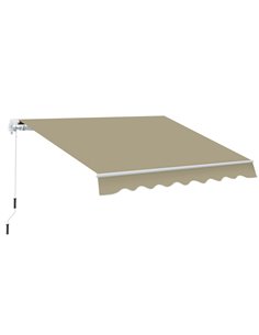 Outsunny 2.5x2 m Manual Retractable Awning, Beige 01-0135