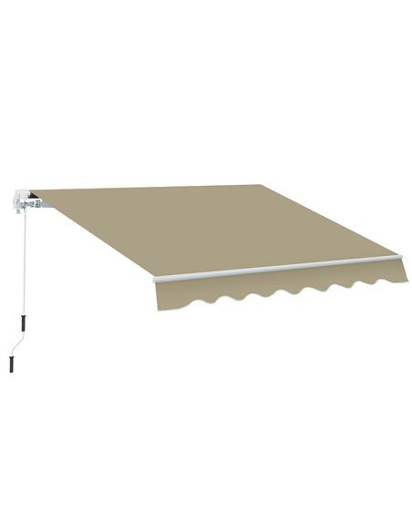 Outsunny 2.5x2 m Manual Retractable Awning, Beige 01-0135 - pic 44266 | FastDaddyshop