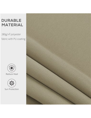 Outsunny 2.5x2 m Manual Retractable Awning-Beige Canopy/White Frame 01-0135