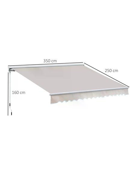 Outsunny 3.5Lx2.5M Retractable Awning-Cream White 840-146 - pic 44277 | FastDaddyshop