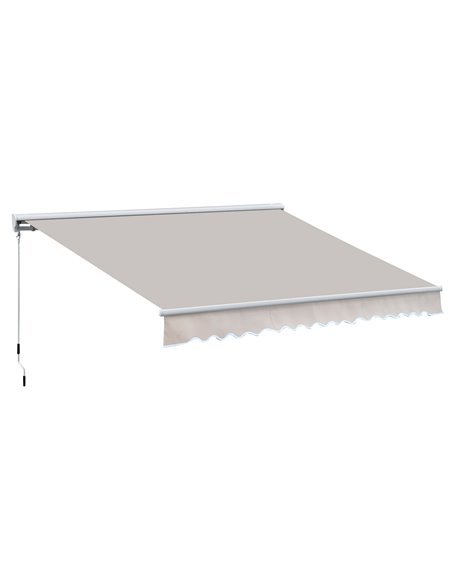 Outsunny 2.95Mx2.5M Retractable Manual-Electric Awning, Cream White 840-147 - pic 44284 | FastDaddyshop