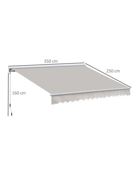 Outsunny 2.95Mx2.5M Retractable Manual-Electric Awning, Cream White 840-147 - pic 44286 | FastDaddyshop