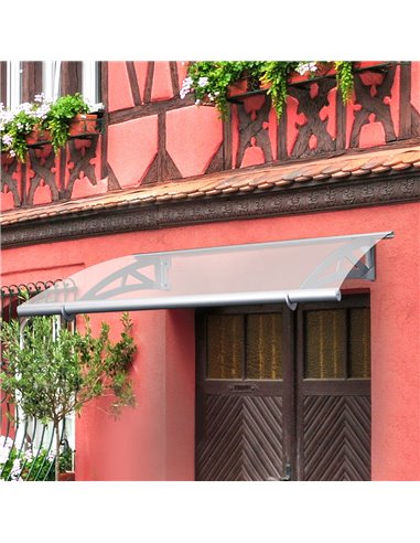 Outsunny 120cm x 90cm Door Awning, Window Rain Shelter, Transparent B70-031