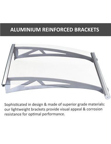 Outsunny Door Awning Canopy Window Rain Shelter Cover Front Back Porch Window Shade Aluminium Bracket 120cm x 90cm B70-031