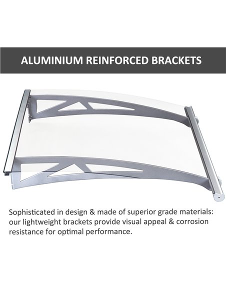 Outsunny Door Awning Canopy Window Rain Shelter Cover Front Back Porch Window Shade Aluminium Bracket 120cm x 90cm B70-031 - pic 44297 | FastDaddyshop