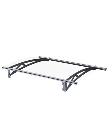 Outsunny Door Awning Canopy Window Rain Shelter Cover Front Back Porch Window Shade Aluminium Bracket 120cm x 90cm B70-031