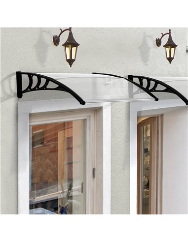 Outsunny Curved Polycarbonate Fixed Outdoor Awning, White B70-011V02WT