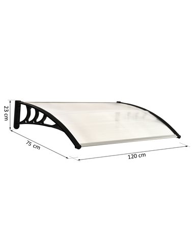 Outsunny Curved Polycarbonate Fixed Outdoor Awning, White B70-011V02WT