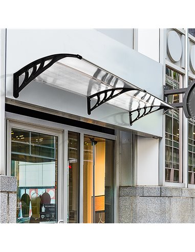 Outsunny 75 x 195 cm Curved Door Window Awning Canopy, Clear B70-047WT