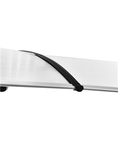 Outsunny 75 x 195 cm Curved Door Window Awning Canopy, Polycarbonate Cover Front Door Outdoor Patio, UV Rain Snow Protection She