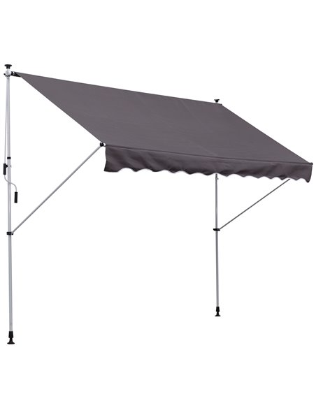 Outsunny Balcony 3 x 1.5m Manual Adjustable Awning, Grey 840-183GY - pic 44356 | FastDaddyshop