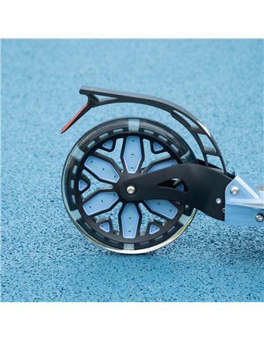 HOMCOM One-click Folding Kick Scooter w/ Adjustable Handlebar, Push Scooter with Kickstand, Dual Shock Absorber, 200mm Wheels & 