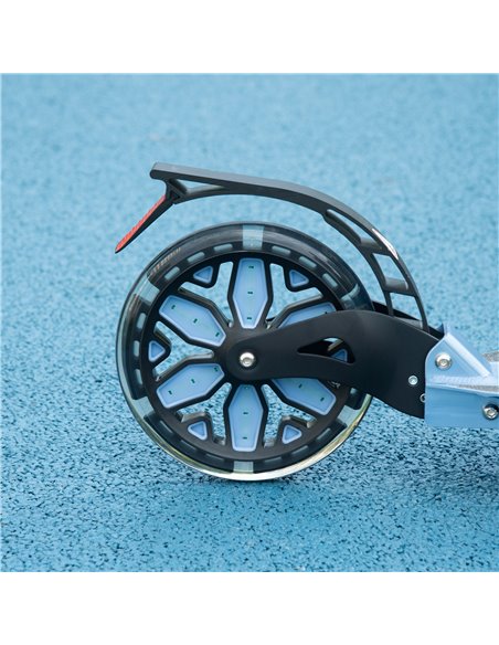 HOMCOM One-click Folding Kick Scooter w/ Adjustable Handlebar, Push Scooter with Kickstand, Dual Shock Absorber, 200mm Wheels &  - pic 4436 | FastDaddyshop