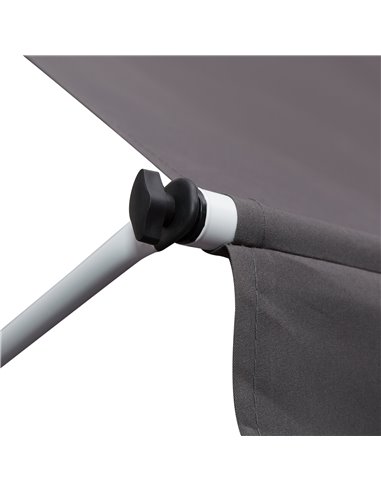 Outsunny Balcony 3 x 1.5m Manual Adjustable Awning DIY Patio Clamp Awning Canopy  Retractable Shade Shelter - Grey 840-183GY