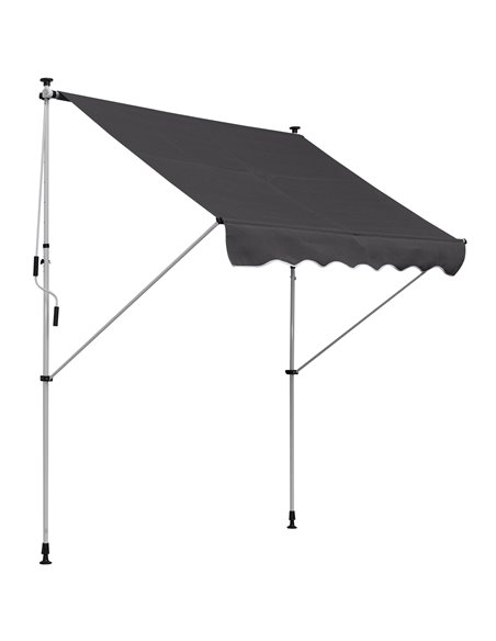 Outsunny Balcony 2 x 1.5m Manual Adjustable Awning, Grey 840-182GY - pic 44365 | FastDaddyshop