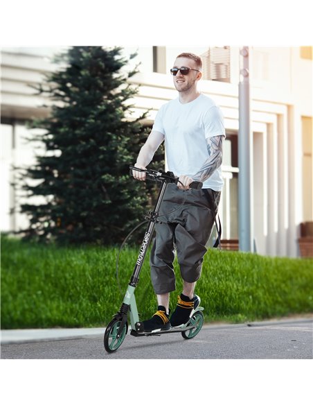 HOMCOM One-click Folding Kick Scooter for 14+ w/ Adjustable Handlebar, Push Scooter with Kickstand, Dual Brake System, Shock Abs - pic 4437 | FastDaddyshop