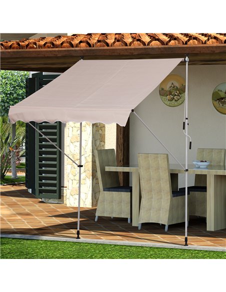Outsunny 2x1.5m Garden Patio Manual Awning Canopy, Beige 840-182CW - pic 44375 | FastDaddyshop