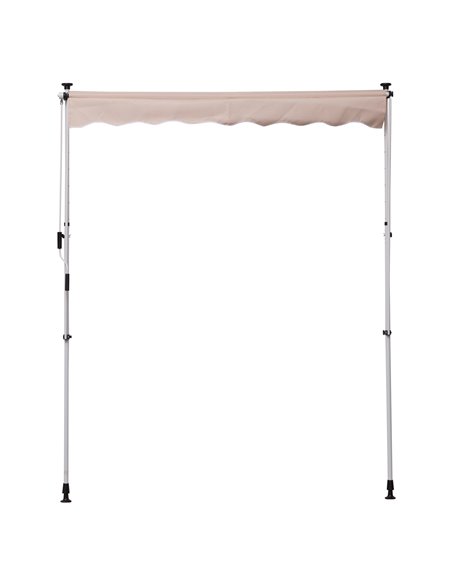Outsunny 2x1.5m Garden Patio Manual Awning Canopy Sun Shade Shelter Adjustable Aluminium Frame Awning Beige 840-182CW - pic 44381 | FastDaddyshop