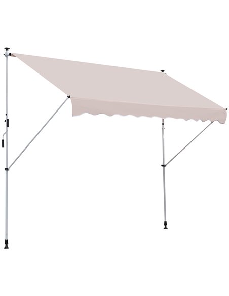 Outsunny 3x1.5m Garden Patio Manual Awning Canopy, Beige 840-183CW - pic 44383 | FastDaddyshop
