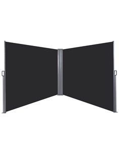 Outsunny 6 x 1.6 M Double Canopy Pull-Out Side Awning, Dark Grey 840-209CG