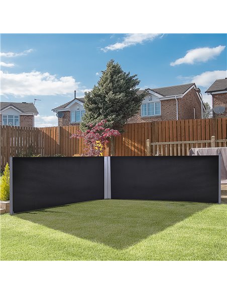 Outsunny 6 x 1.6 M Double Canopy Pull-Out Side Awning, Dark Grey 840-209CG - pic 44393 | FastDaddyshop