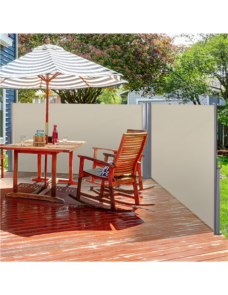 Outsunny 6 x 1.6 M Double Canopy Pull-Out Side Awning, Beige 840-209CW - pic 44402 | FastDaddyshop