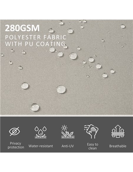 Outsunny 6 x 1.6 M Double Canopy Pull-Out Side Awning Sun Rain Outdoor Protection w/ Steel Frame Retractable Garden Privacy Home - pic 44407 | FastDaddyshop