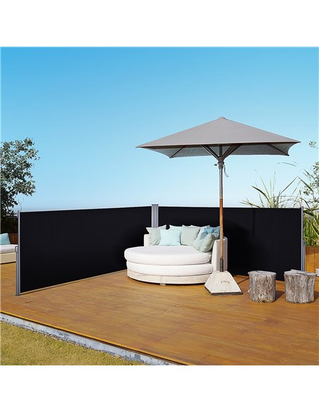 Outsunny 6 x 1.6 M Double Canopy Pull-Out Side Awning, Black 840-209BK - pic 44411 | FastDaddyshop
